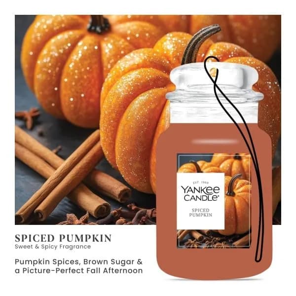 Yankee Candle Spiced Pumpkin Paper Car Jar Air Freshener 10 Fl Oz (Pack of 10) | Long-Lasting Odor Neutralizing Fragrance thumbnail 6
