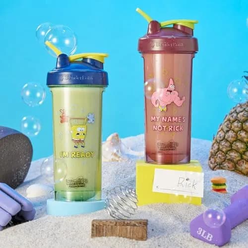BlenderBottle SpongeBob ProSeries Tritan Shaker Bottle 28 oz Blue | Odor-Resistant, Rounded Base, BPA-Free thumbnail 5