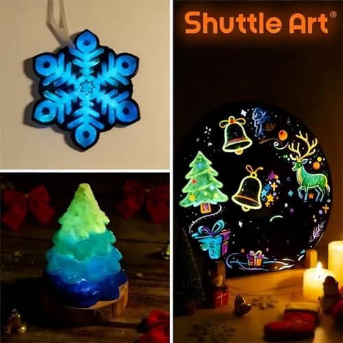 Shuttle Art Glow in the Dark Acrylic Paint Set 12 Colors 60ml (2oz) Bottles | Non-Toxic, Fast Charging, Waterproof thumbnail 4