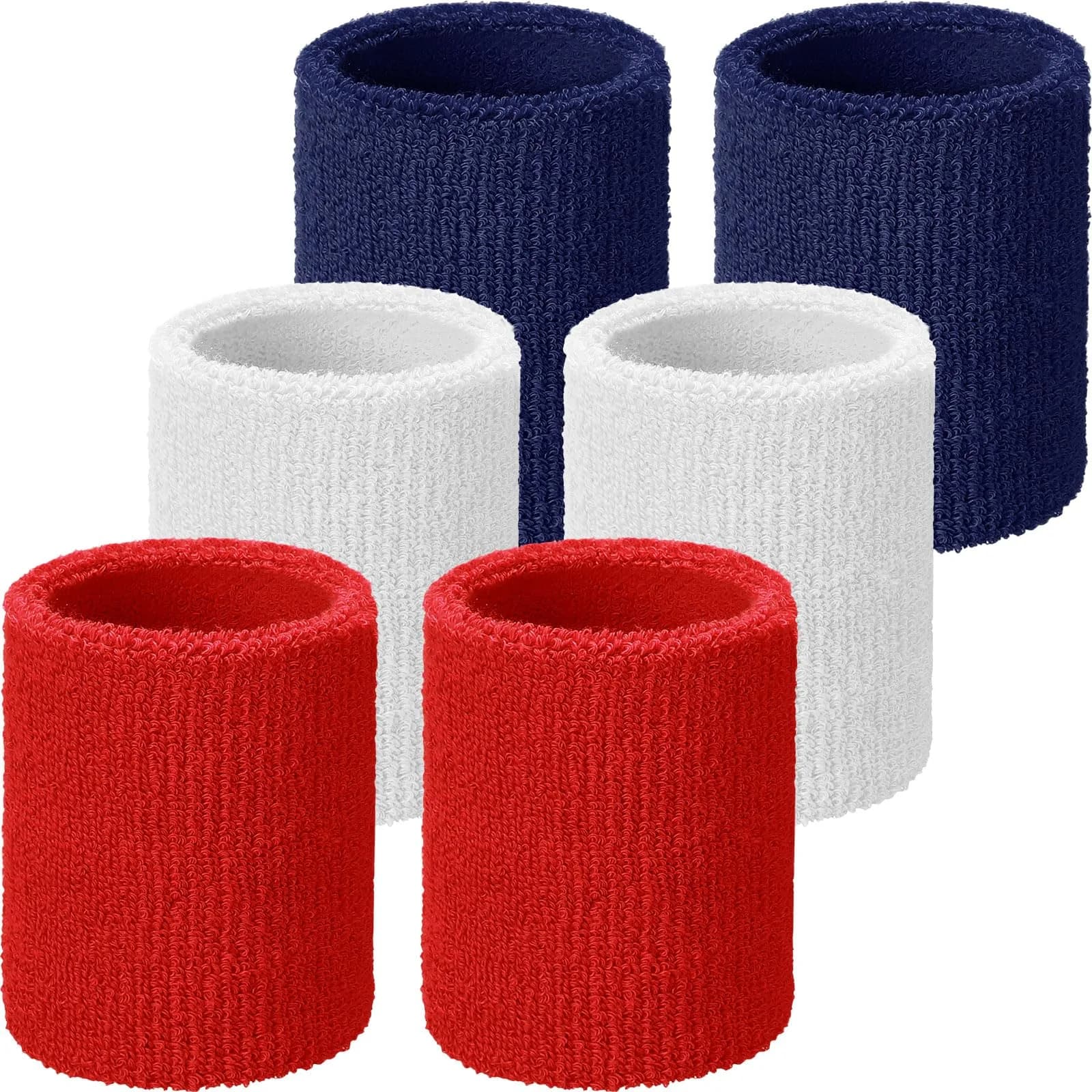 Willbond Sweatbands 6 Pcs | Absorbent Cotton Sports Wristbands for Tennis & Basketball - main product image