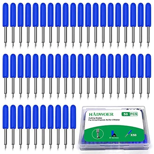 Hadwoer 50PCS Replacement Cutting Blades Set | 30/45/60 Degree Deep Cut Blades for Cricut Machines thumbnail 1