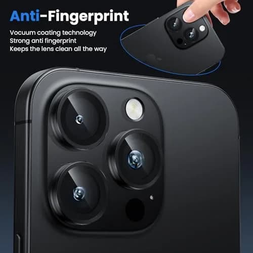 WSKEN iPhone 16 Pro/Pro Max Camera Lens Protector Black Titanium | 9H Tempered Glass with AR Coating thumbnail 4