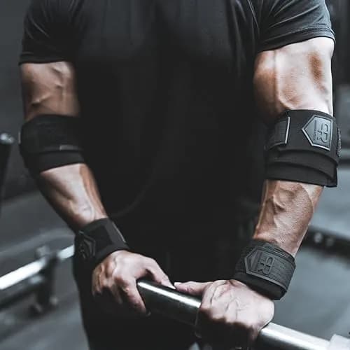 PR Personal Record Elbow Wraps for Weightlifting - 36 Inch Length, 3 Inch Width | Heavy Duty Construction & 25% More Elasticity thumbnail 9