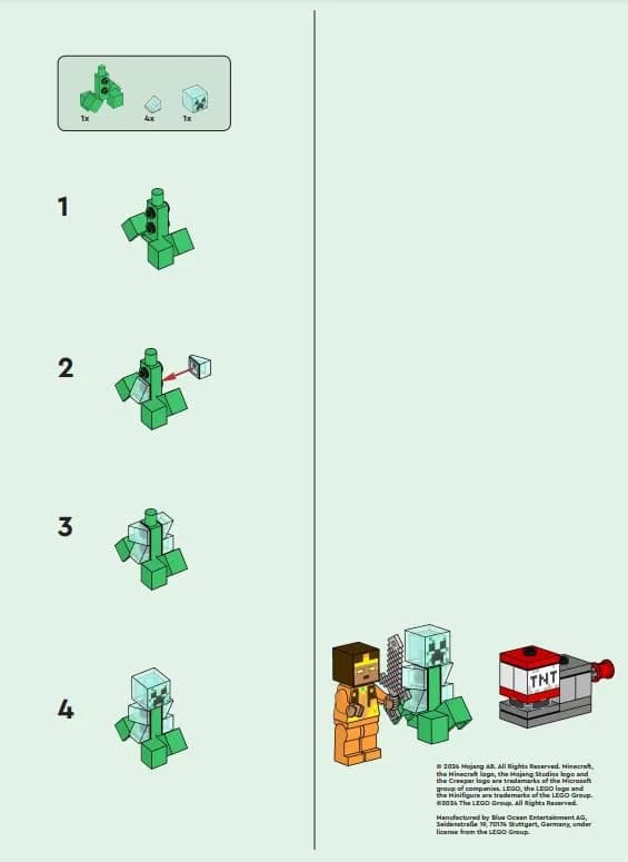 LEGO Minecraft Hero Minifigure with Charged Creeper Mini Set | ASTM-Tested Toy Figure thumbnail 8