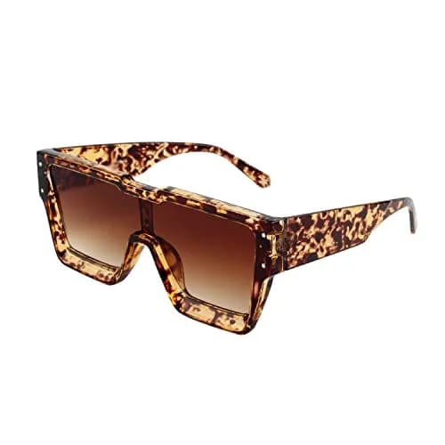 KENBO Oversized Square Tortoise Frame Sunglasses with Gradient Brown Polarized Lenses for Women & Men thumbnail 1