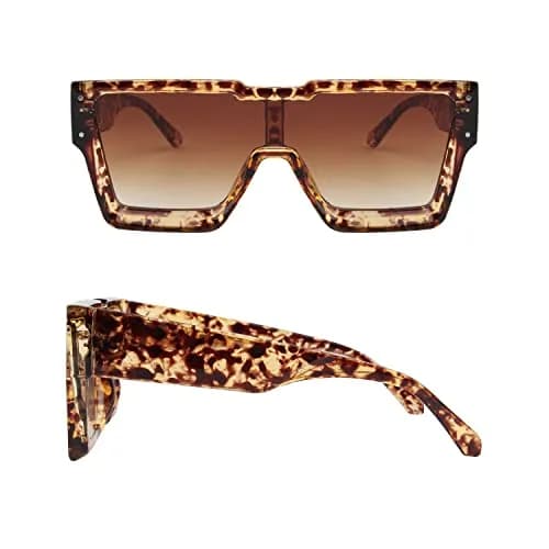 KENBO Oversized Square Tortoise Frame Sunglasses with Gradient Brown Polarized Lenses for Women & Men thumbnail 4