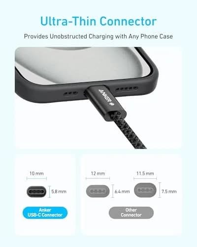 Anker Zolo USB-C to USB-C Cable 1.8m (6 ft) 240W Fast Charging | Braided White thumbnail 3