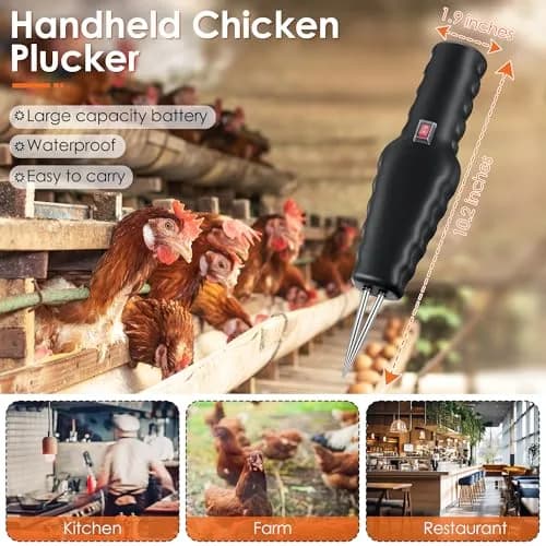 Saillong Handheld Chicken Plucker 1 Pack Black | Removes Pin Feathers Efficiently thumbnail 5