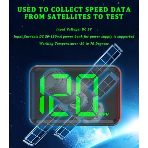 Salior Car GPS Speedometer HUD Display 2.98 x 1.96 inch | Digital Speed Test for Cars thumbnail 3