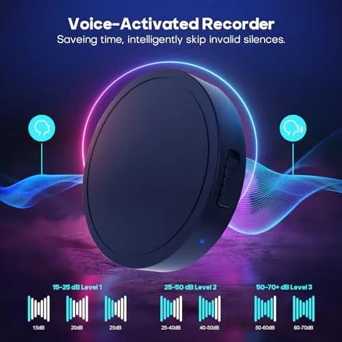 Elasound 132GB Voice Activated Recorder with AI Noise Reduction | 9800 Hour Storage & 100H Battery thumbnail 4