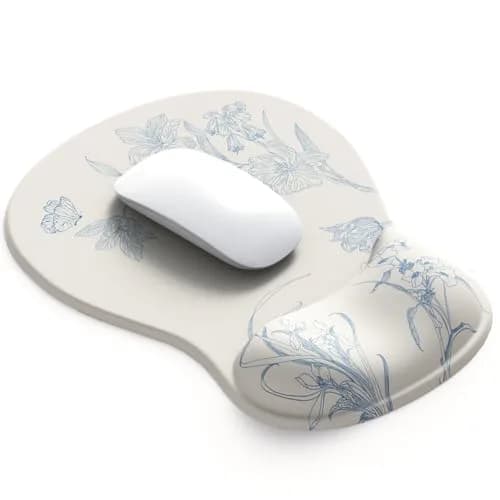 DEMON CHEST ErgoComfort Gel Wrist Rest Mouse Pad 25.9cm (10.2L x 7.9W inches) | Floral Pattern with Ergonomic Support thumbnail 1