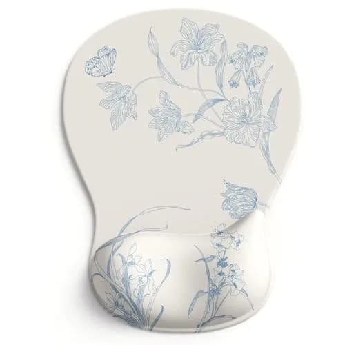 DEMON CHEST ErgoComfort Gel Wrist Rest Mouse Pad 25.9cm (10.2L x 7.9W inches) | Floral Pattern with Ergonomic Support thumbnail 7