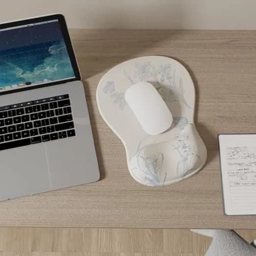 DEMON CHEST ErgoComfort Gel Wrist Rest Mouse Pad 25.9cm (10.2L x 7.9W inches) | Floral Pattern with Ergonomic Support thumbnail 2