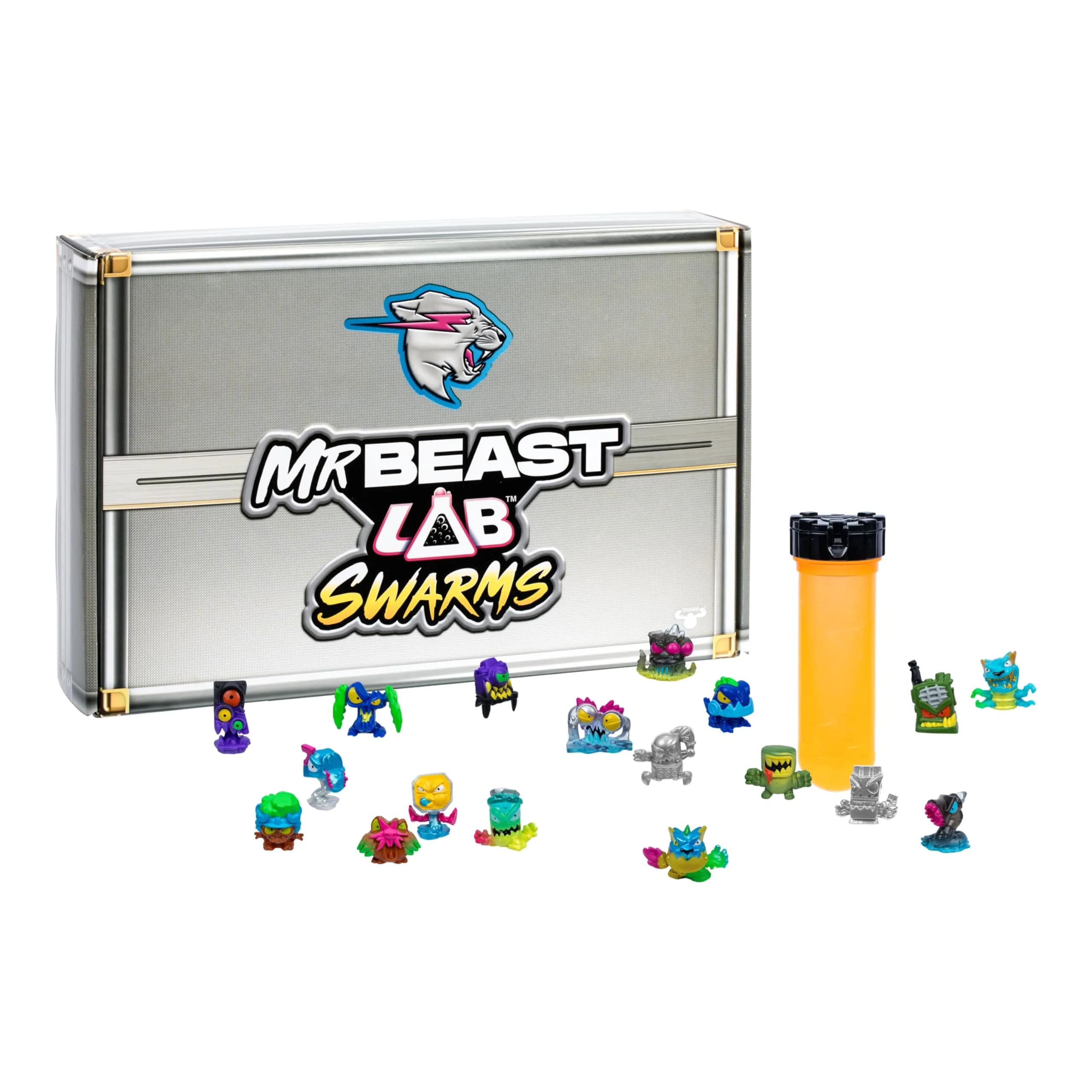 MRBEAST LAB Swarms Atomic Series Cash Case, 18-Pack Micro Beasts with Test Tube & Collector Guide | 2.5 cm (1 inch) Figures | Multicolor Plastic Toy - main product image