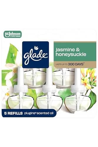 Glade PlugIns Air Freshener Refills Jasmine & Honeysuckle 167.5ml (5 x 33.5ml) | Infused with Essential Oils thumbnail 1