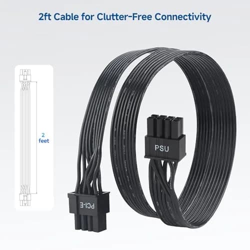 Cable Matters 8-Pin GPU Power Cable, 6+2Pin PCIe/GPU, 2ft | Durable Braided Power Extension for High-Performance GPUs thumbnail 7