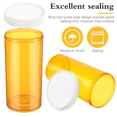 ElevateTech Small Pill Bottles with Caps 13 Dram | Portable, Safe & Odorless Travel Organizers thumbnail 3