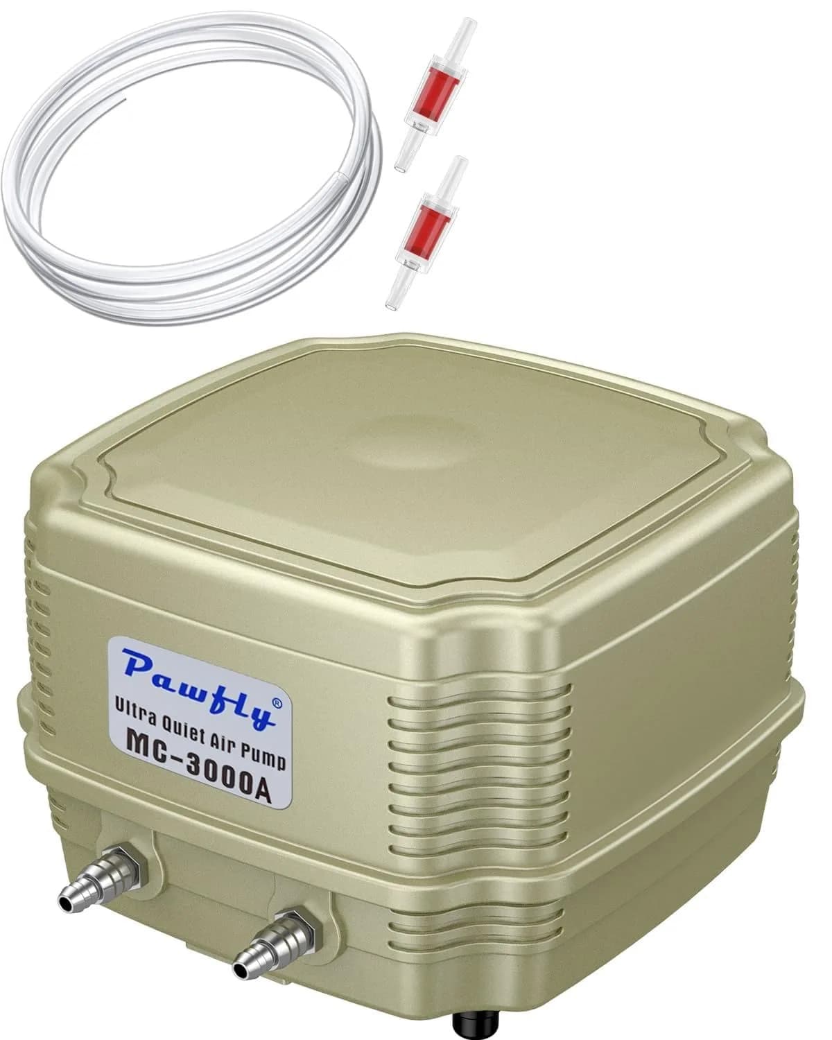 Pawfly Aquarium Air Pump 254 GPH | Ultra Quiet, Adjustable, 4 Ports for Fish Tanks & Ponds — Yellow