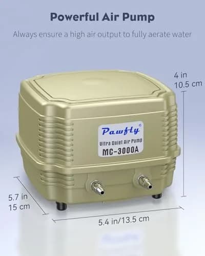 Pawfly Aquarium Air Pump 254 GPH Dual Outlets | Adjustable Quiet Oxygen Pump for Tanks up to 300 Gallons thumbnail 7