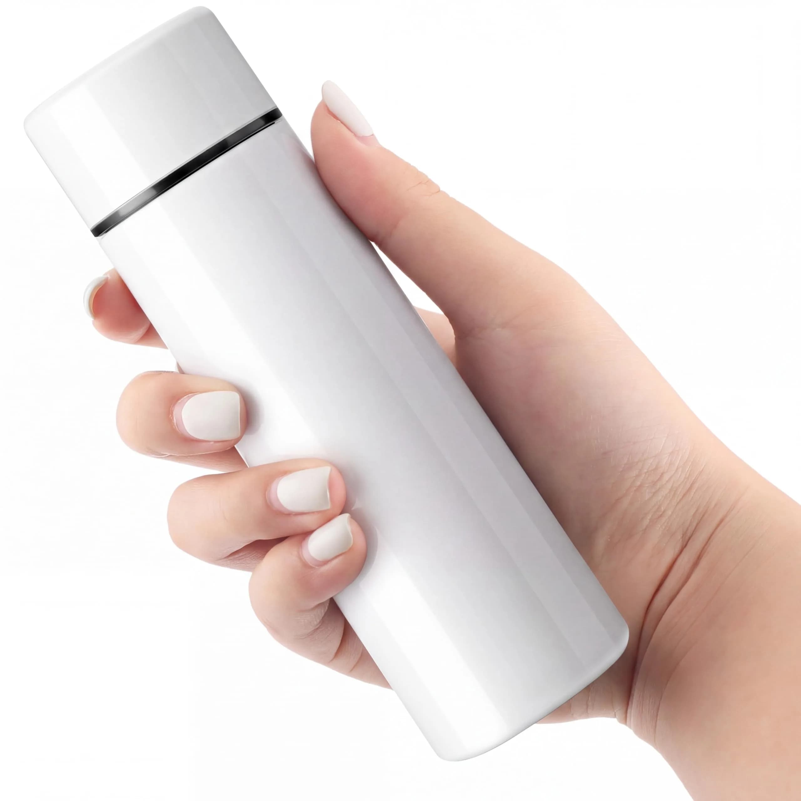 Vesici Mini Insulated Water Bottle 130ml | Portable Stainless Steel Flask for Travel & Kids — White