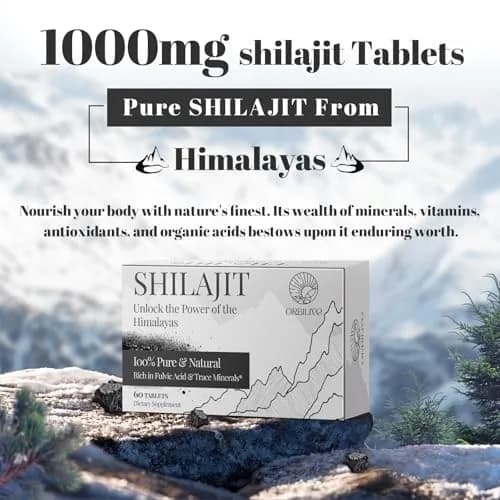 ORILIVE Shilajit Tablets 1000 MG | Himalayan Organic, Rich in Fulvic Acid & Trace Minerals, 60 Count thumbnail 4