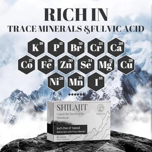 ORILIVE Shilajit Tablets 1000 MG | Himalayan Organic, Rich in Fulvic Acid & Trace Minerals, 60 Count thumbnail 6