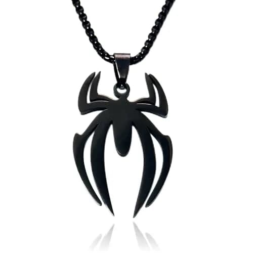 RZCXBS Spider Necklace for Men and Women Black Pendant Chain Jewelry | Futuristic Design thumbnail 1