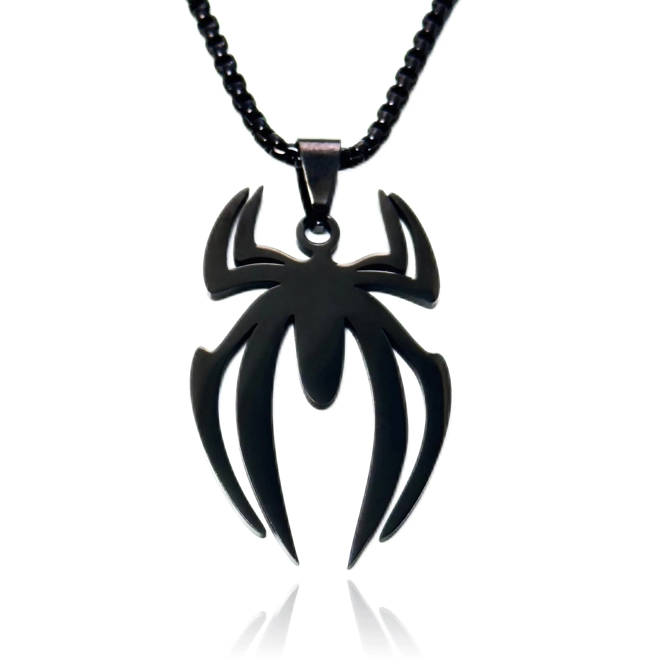 RZCXBS Spider Necklace for Men and Women Black Pendant Chain Jewelry | Futuristic Design - main product image