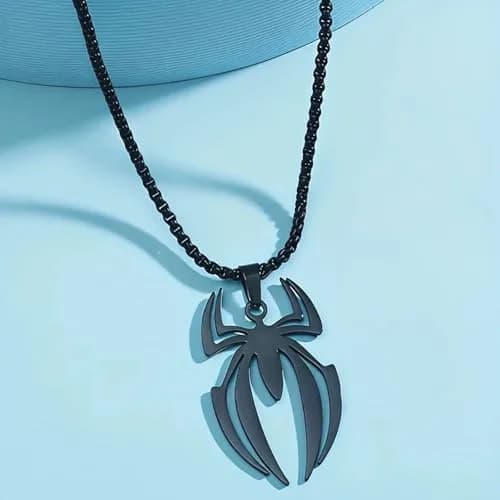 RZCXBS Spider Necklace for Men and Women Black Pendant Chain Jewelry | Futuristic Design thumbnail 4