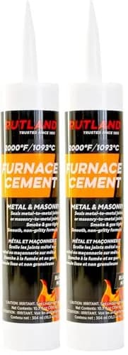 Rutland Products Black Furnace Cement 10.3 fl oz Cartridge | Withstands 2000°F, Seals & Repairs thumbnail 1