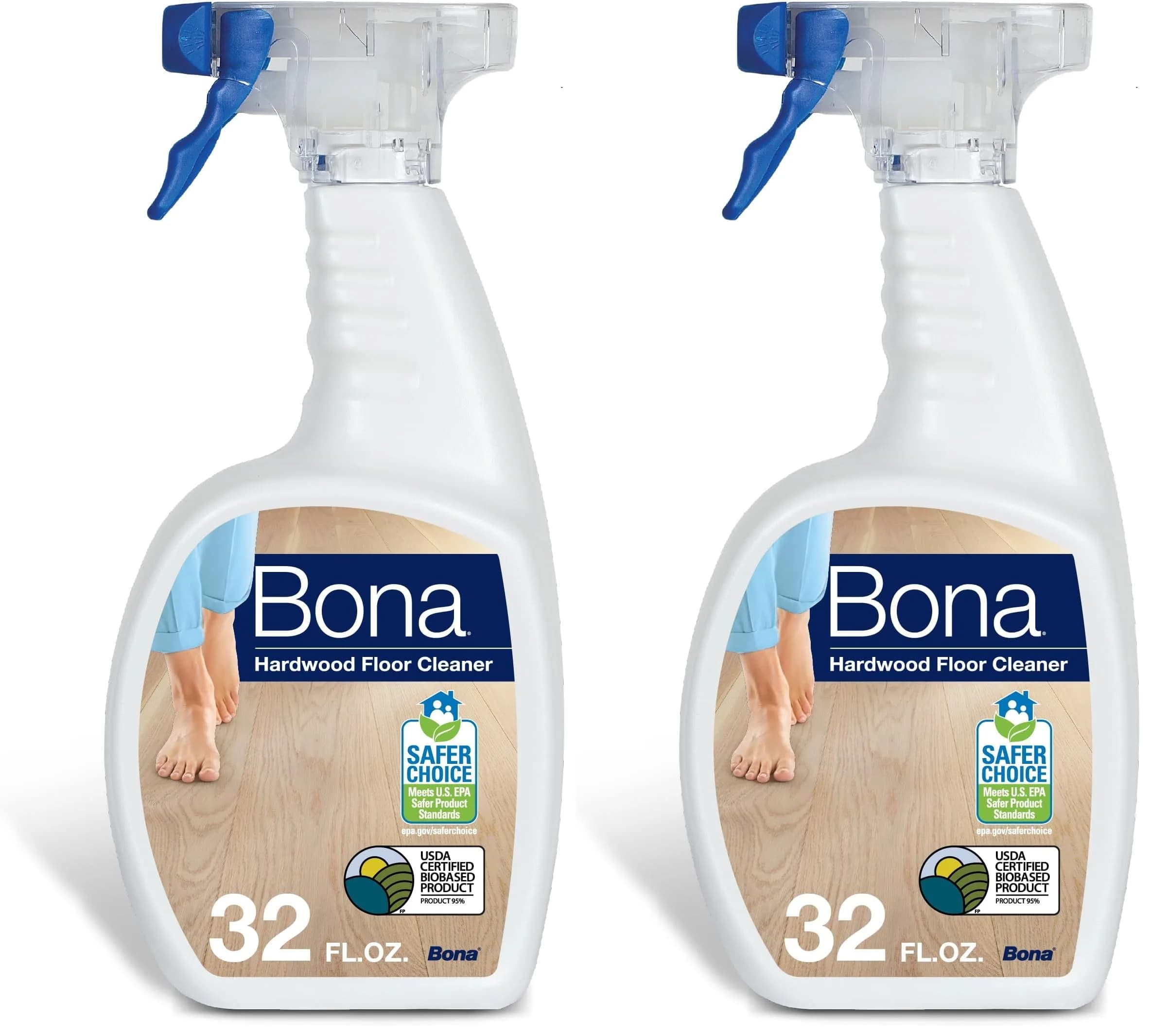 Bona Hardwood Floor Cleaner Spray (2x32 fl oz) | Residue-Free Wood Floor Solution