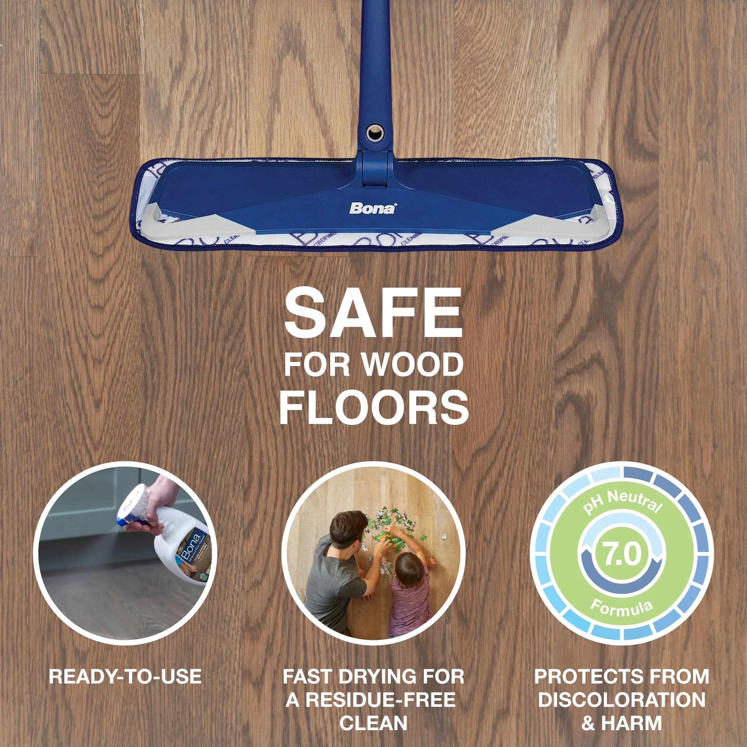 Bona Hardwood Floor Cleaner Spray (2x32 fl oz) | Residue-Free Wood Floor Solution thumbnail 2