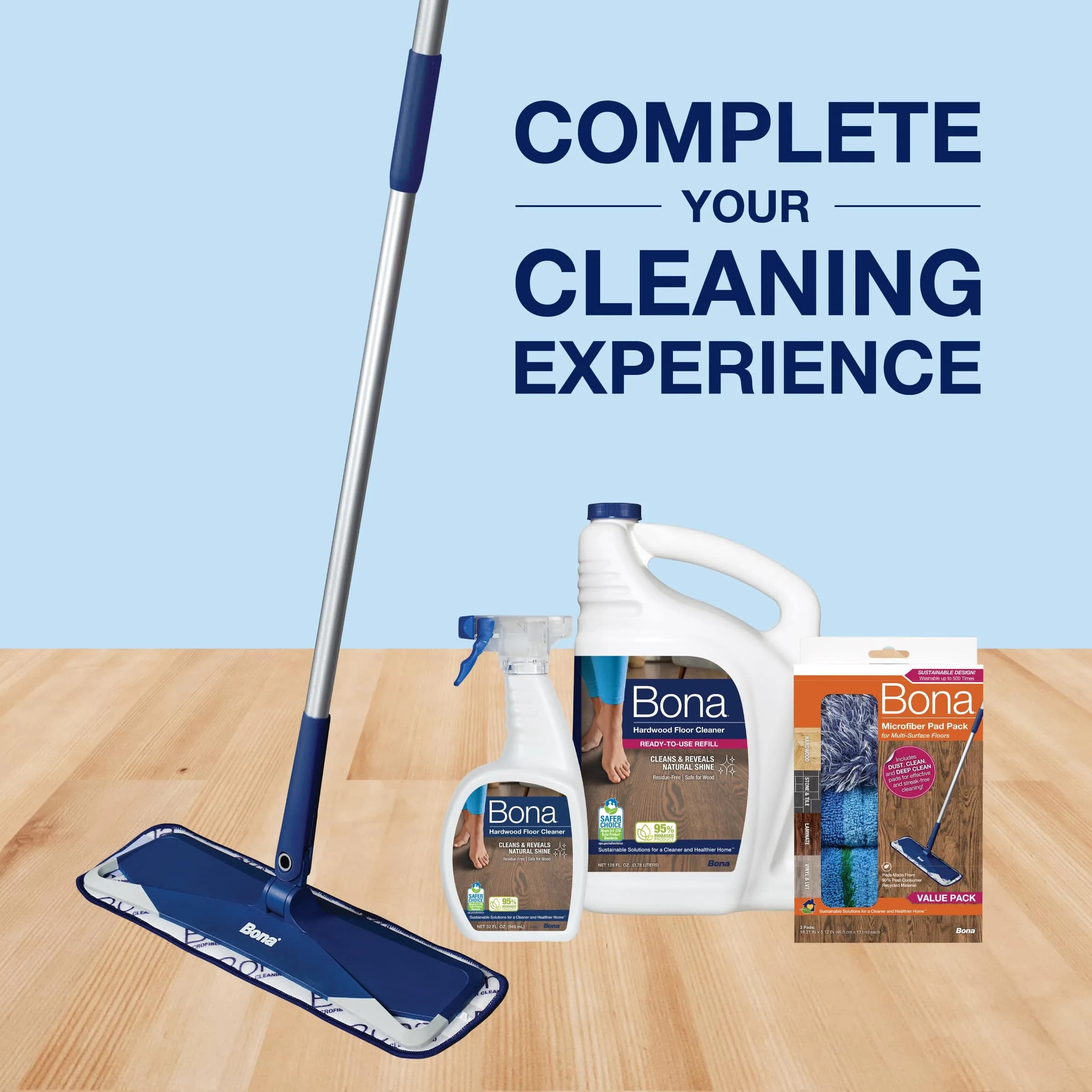 Bona Hardwood Floor Cleaner Spray (2x32 fl oz) | Residue-Free Wood Floor Solution thumbnail 6