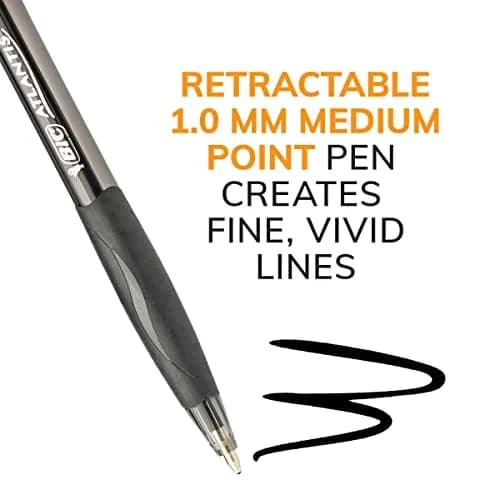 BIC Glide Retractable Ballpoint Pens, Medium Point 1.0mm, 8-Count Pack | Ultra Smooth Writing for Students & Office thumbnail 2