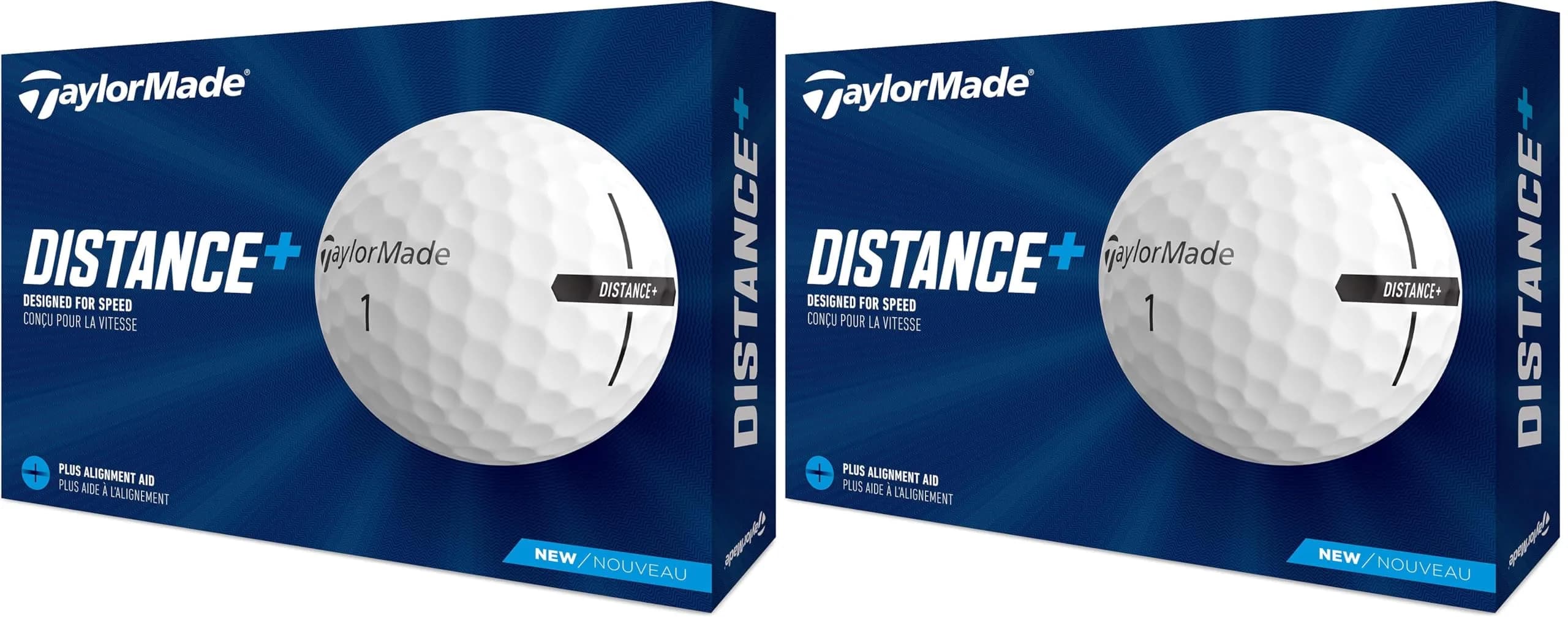 TaylorMade Distance+ Golf Balls 2021, White (24 Balls, 1.24 kg) | High-Velocity Performance for Distance