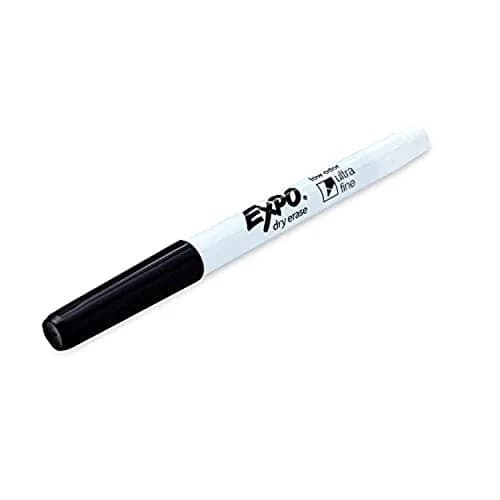 EXPO Low-Odor Dry Erase Markers, Ultra-Fine Tip, Black, 8 Count (Pack of 2) | Vibrant Ink for Precise Marking thumbnail 2