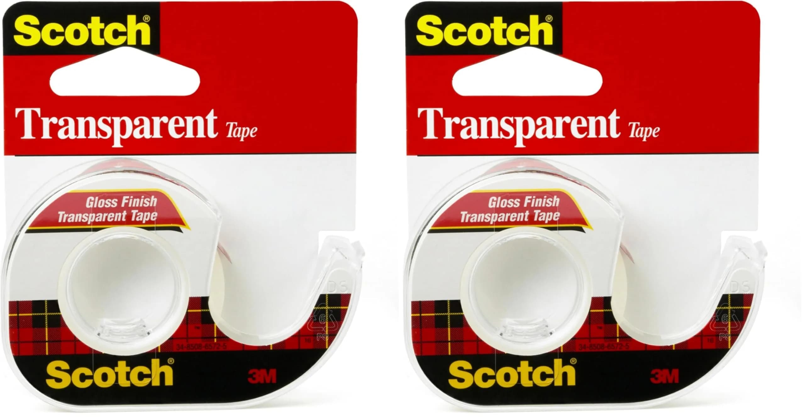 Scotch Transparent Tape 0.5 inch x 450 inch (Pack of 2) | Classic Glossy Finish with 3M Adhesive Technology - main product image