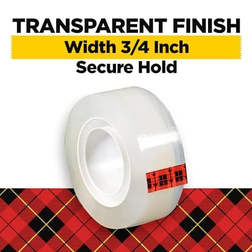 Scotch Transparent Tape 0.5 inch x 450 inch (Pack of 2) | Classic Glossy Finish with 3M Adhesive Technology thumbnail 2