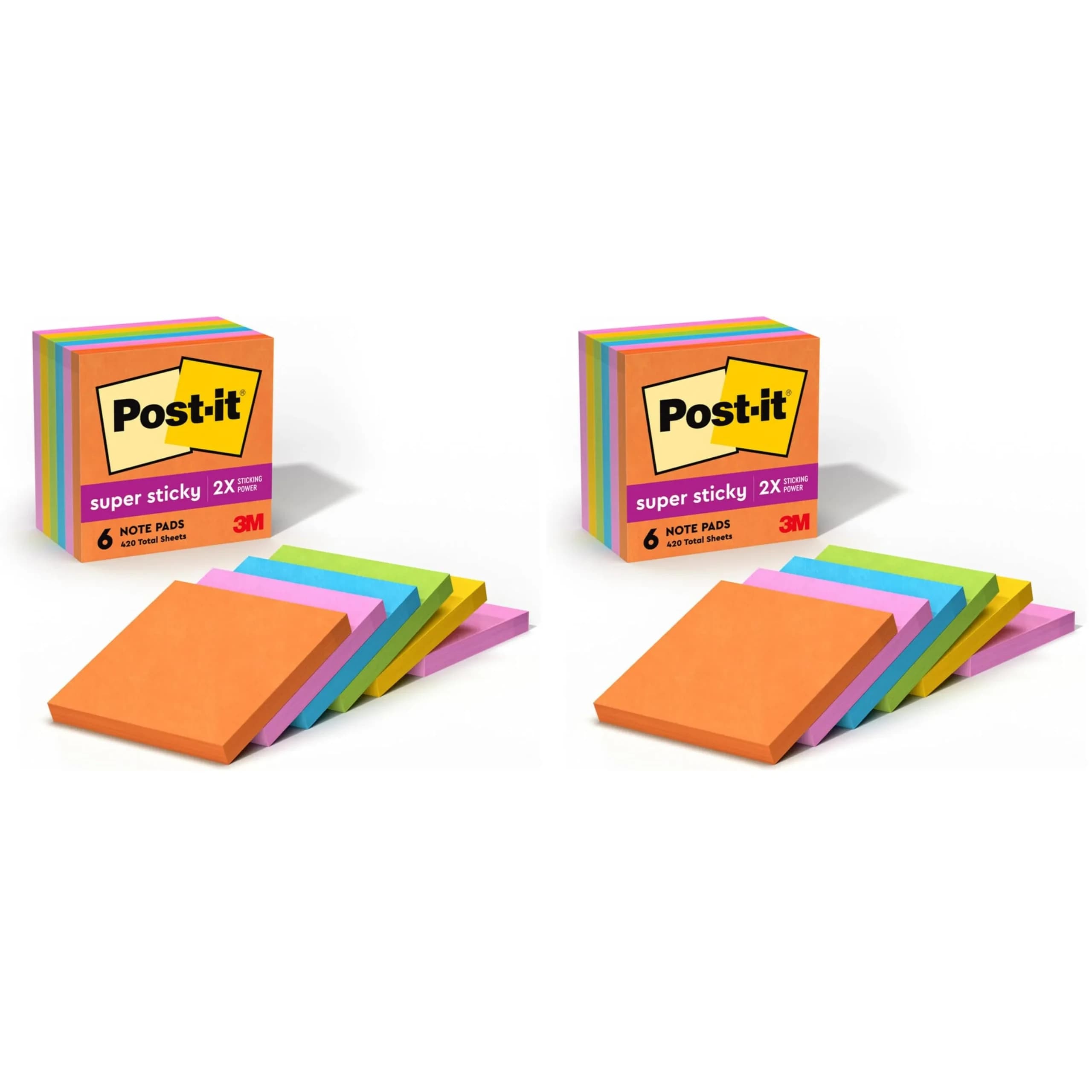 Post-it Super Sticky Notes 3x3 in Energy Boost Collection | 12 Pads (Pack of 2), 70 Sheets/Pad - main product image