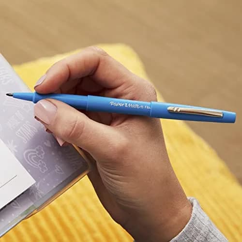 Paper Mate Flair Felt Tip Pens, Medium Point (0.7mm), Black, Pack of 8 | Smooth Ink Flow thumbnail 6