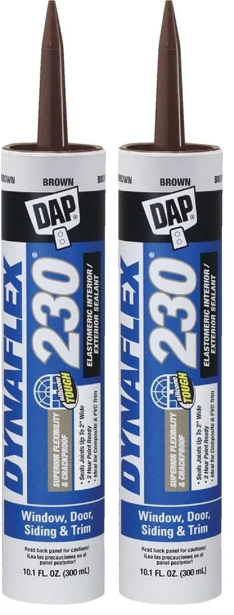DAP Dynaflex 230 Premium Elastomeric Sealant, Brown, 10.1 Oz (2 Pack) | Crackproof, Waterproof, Paintable - main product image