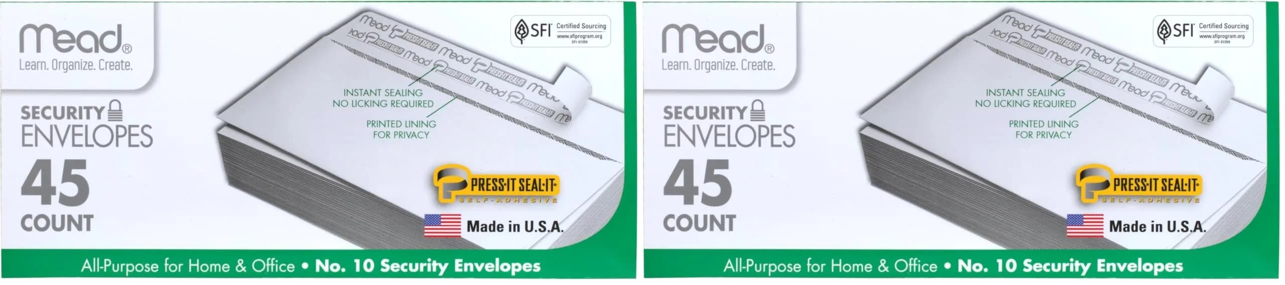 Mead #10 Security Business Envelopes 10.5 cm x 24.1 cm (4-1/8" x 9-1/2") | 500 Count Value Pack — #10 (4-1/8" x 9-1/2")