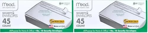 Mead #10 Security Envelopes 10.5cm x 24.1cm (4-1/8" x 9-1/2") | Self-Adhesive, 90 Count, White thumbnail 1