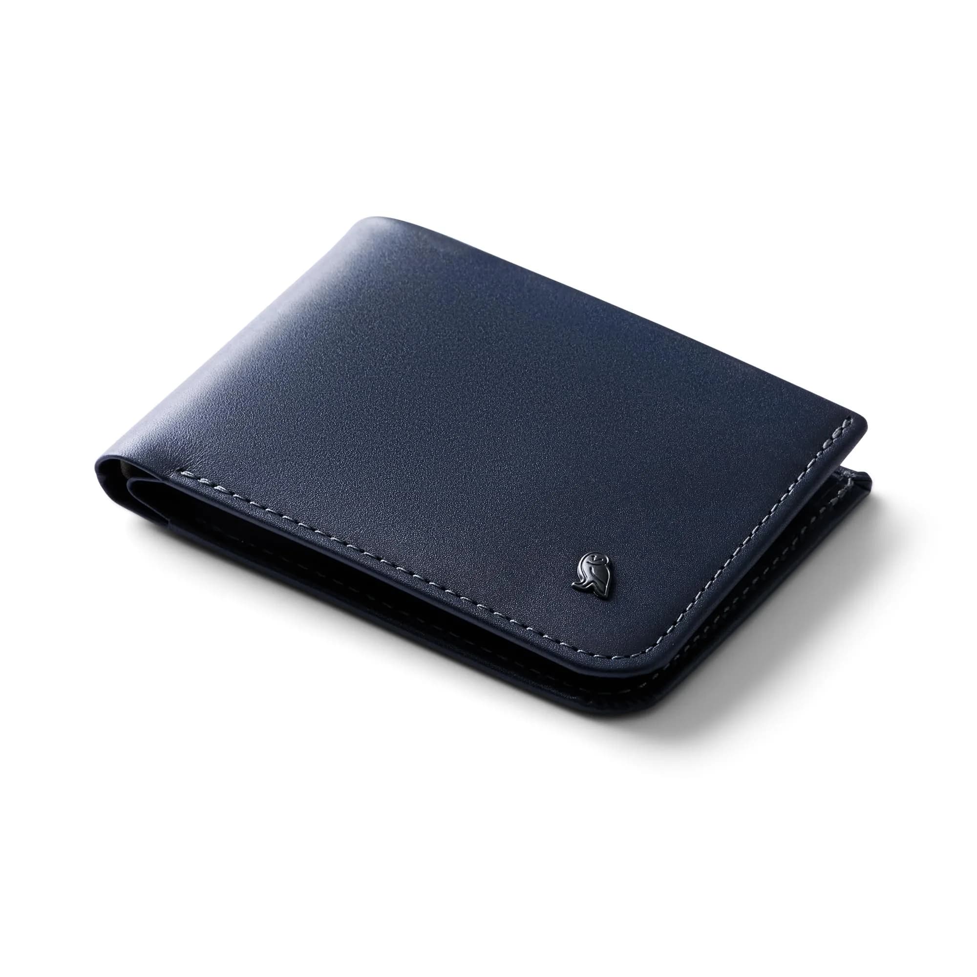 Bellroy Hide & Seek Slim Leather Bifold Wallet RFID Everglade | Classic Design, Slim Profile, Eco-Tanned Leather — NavyBlue / One Size
