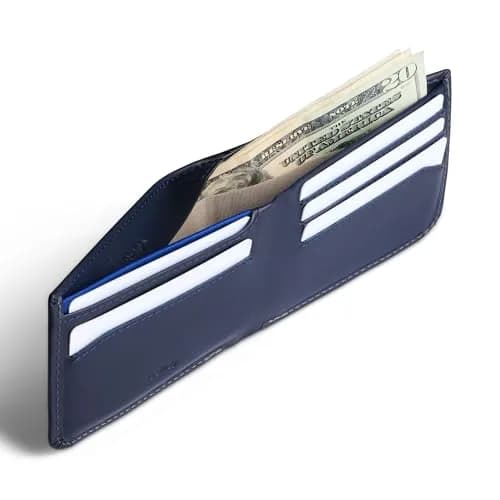 Bellroy Hide & Seek Slim Leather Bifold Wallet RFID Navy | Classic Design with RFID Security thumbnail 4