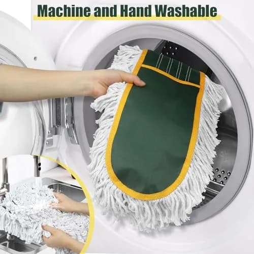 BUVE 24 Inch Commercial Dust Mop Heavy Duty | 60 Extendable Handle & 2 Cotton Heads thumbnail 6