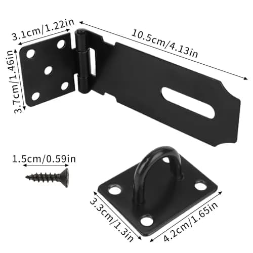 HOWDIA 180 Degree Hasp Lock Latch with Lock | 4 Inch Stainless Steel Security Door Clasp for Shed & Gate thumbnail 2