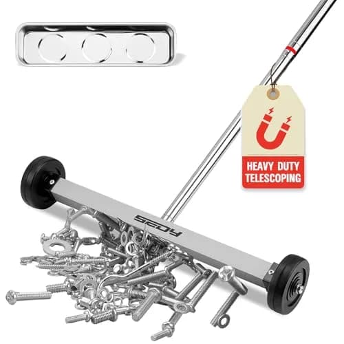 SEDY 17-Inch Magnetic Sweeper with 8.8-lb Capacity & 38" Telescoping Handle | Workshop Garage Yard Cleanup Tool thumbnail 1