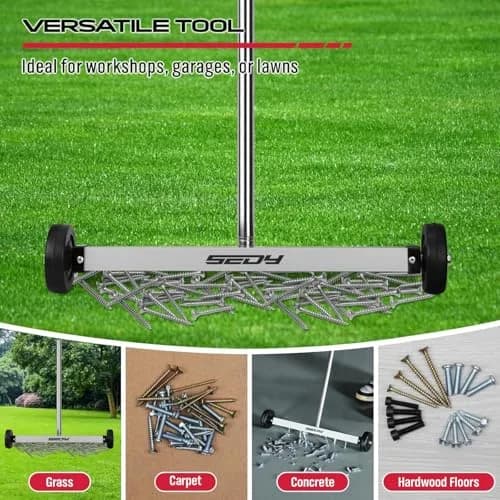 SEDY 17-Inch Magnetic Sweeper with 8.8-lb Capacity & 38" Telescoping Handle | Workshop Garage Yard Cleanup Tool thumbnail 7
