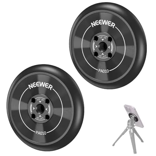 NEEWER Magnetic Phone Tripod Mount Adapter with Adhesive Magnetic Ring 2 Pack | 1/4" Thread for Video Recording Selfie Stick Ring Light thumbnail 1